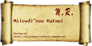 Milovánov Rafael névjegykártya
